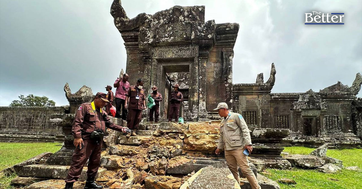 เผยภาพความเสียหายของปราสาทเขาพระวิหารจากการปะทะระหว่างไทย-กัมพูชา