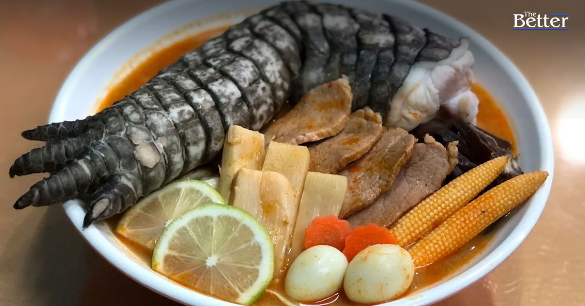 ร้านอาหารไต้หวันผุดเมนู ‘ราเมงก็อตซิลลา’ ทำจากขาจระเข้